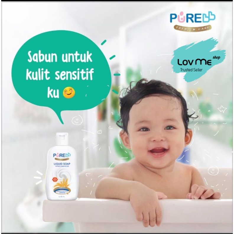 lov me❤ PureBB Liquid Soap Wash 2in1 Freshy Fruity Sabun Mandi dan Shampoo Bayi Anak Botol 230ml REFILL 450ml