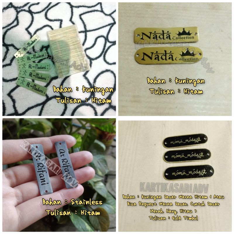 LABEL PLAT MERK HIJAB LABEL PLAT MERK GAMIS DLL