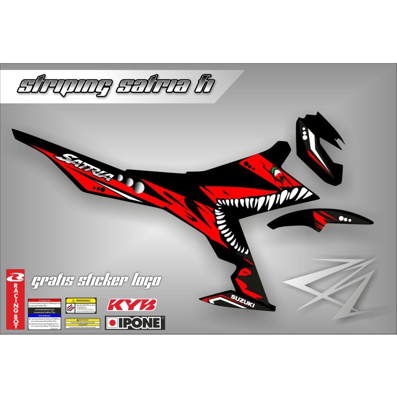 Striping Satria Fu 150 Fi Shark Variasi / Sticker Variasi Motor Satria Fu Injeksi Gratis Tambah Nama