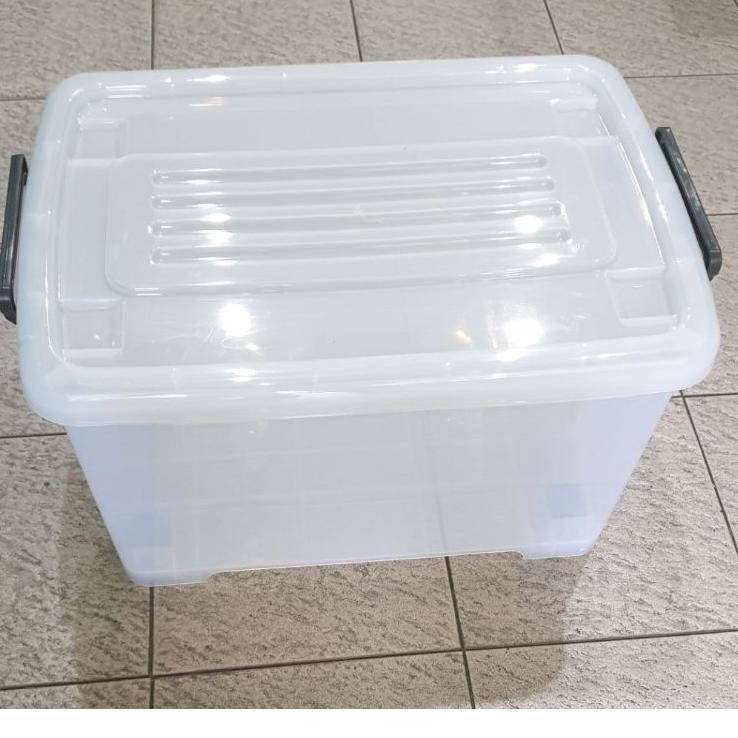 Fast Sale Storage Box Container Ezy CB 45 Liter Roda Bening Transparan Kontainer Plastik Multiclub Tempat Baju Perkakas