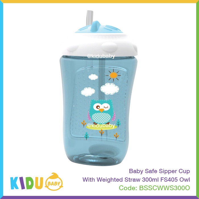 Baby Safe Botol Anak Sipper Cup With Weighted Straw 300ml FS405 Kidu Baby