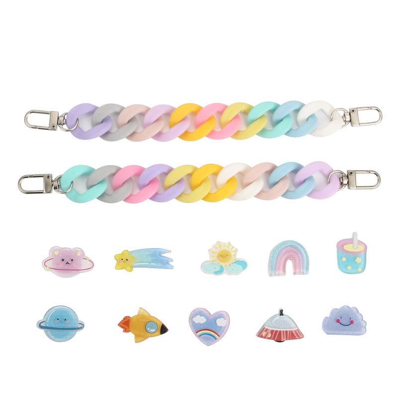 Aksesoris Kancing Buckle Bentuk Kartun Planet Warna-Warni Untuk Dekorasi Sepatu / Gelang