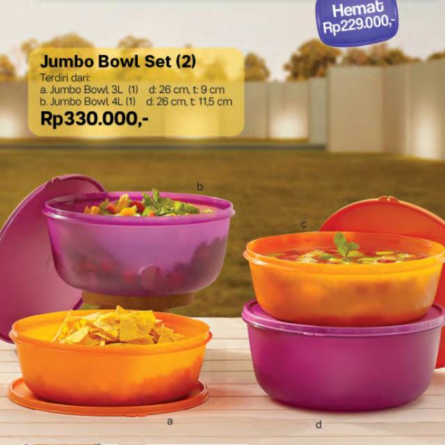 Jumbo bowl set (2) tupperware