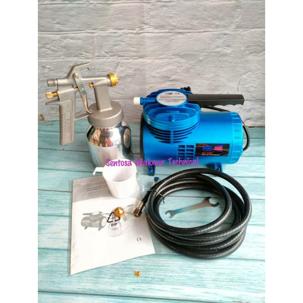 SGL 777A Mini Air Compressor Kompresor Set + Spray Gun Kit