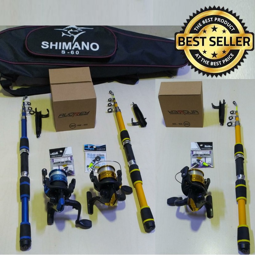 GROSIR SET PANCING 3 IN 1 SIAP PAKAI DISKON SET PERALATAN PANCING REEL RIL RIIL RILL REL JORAN