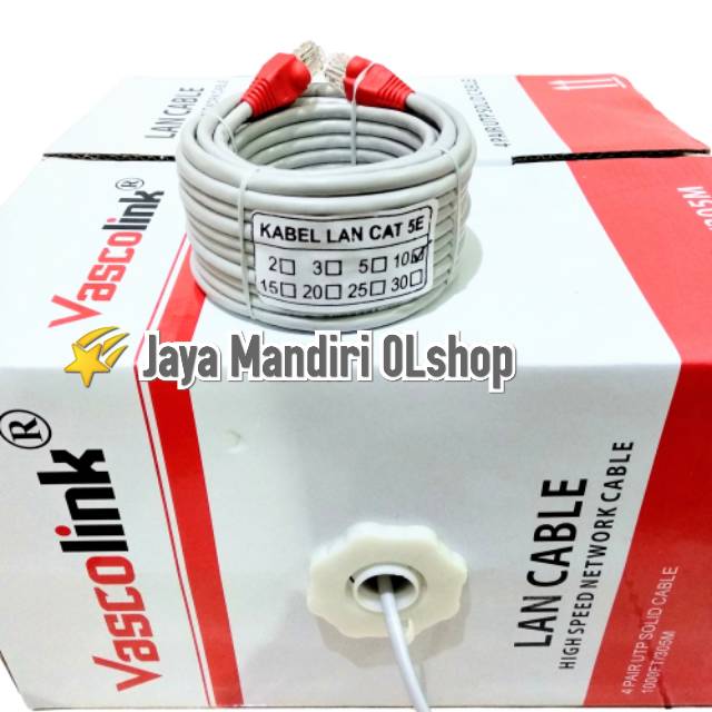 Kabel LAN 10M/ kabel UTP 10 Meter CAT 5E ( Vascolink )