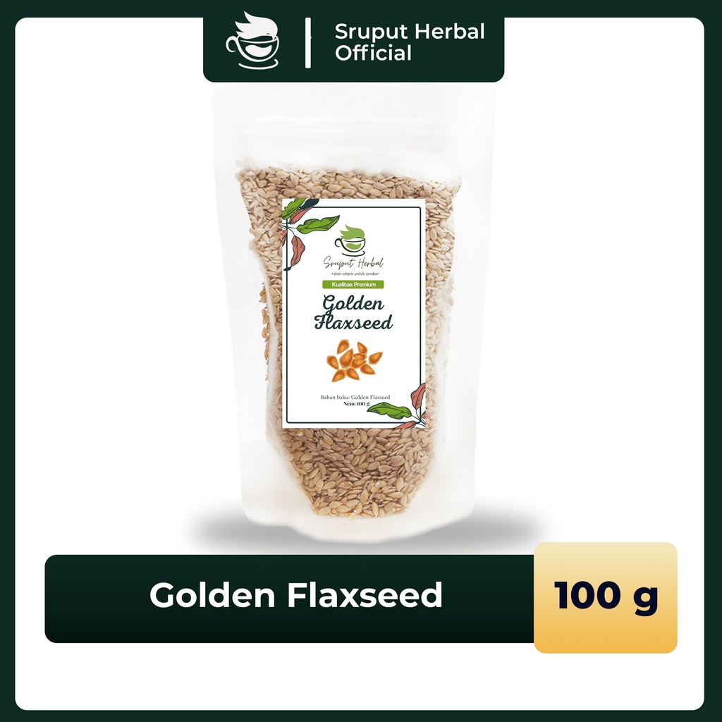 100g Golden Flaxseed Biji Rami Kuning Kualitas Premium Murah Sruput Herbal