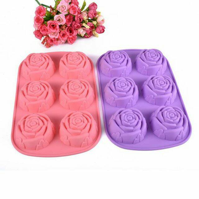 Cetakan coklat puding mawar silikon rose silicone mold