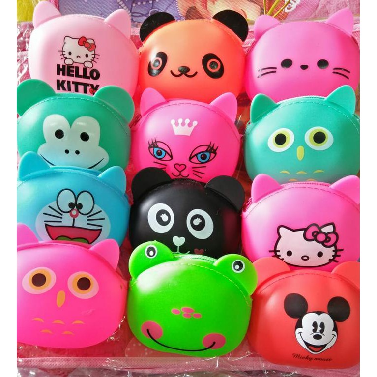 Dompet Koin Silicon Karakter Resleting