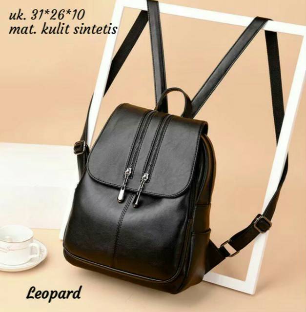 Tas Gandong Punggung Wanita Perempuan Sekolah Kerja Stylish Backpack Multifungsi Simple Elegan