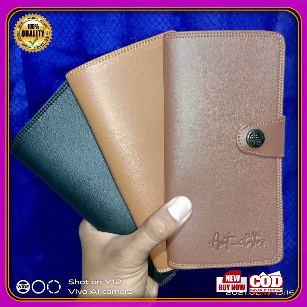 AMT Cloth's Dompet Model Lipat kancing Bahan Kulit PVC untuk Pria premium