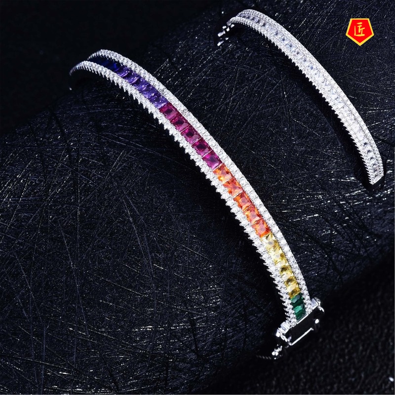 [Ready Stock]Light Luxury Colored Gems Bracelet Colorful Tourmaline Buckle