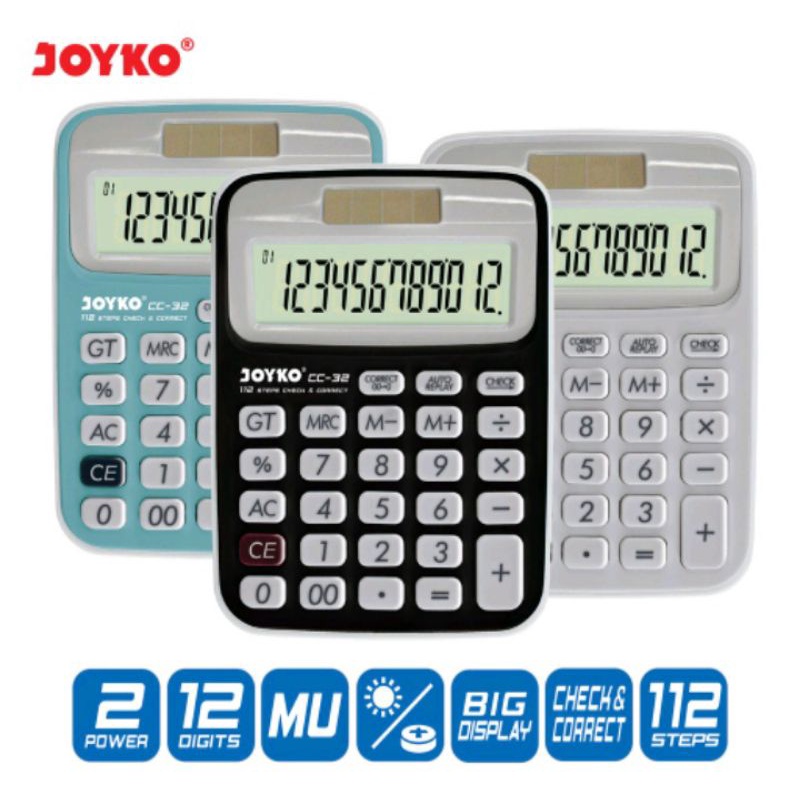 

JOYKO CC 32 KALKULATOR CALCULATOR JOYKO CC 12 DIGIT CHECK CORRECT