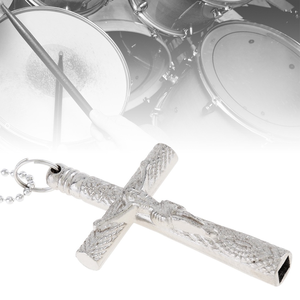 Kalung Kunci Pas Bentuk Salib Bahan Zinc Alloy Warna Silver Untuk Tuning Kepala Drum Jazz