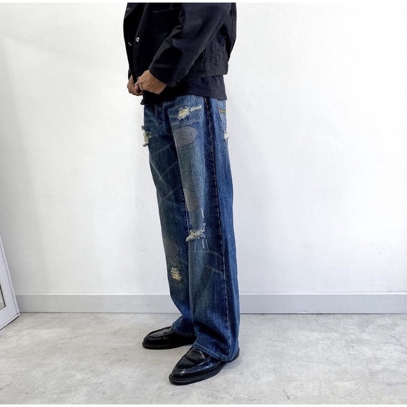 Ezra Fitch ripped washed jeans longpants, loose fit
