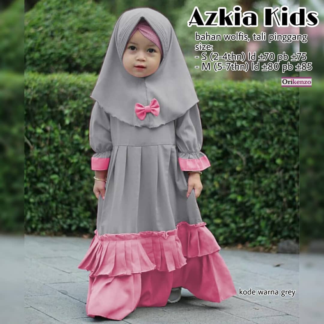 Azkia Kids Usia 2 7 Tahun Free Hijab Baju Muslim Anak Perempuan Gamis Anak Perempuan Syari Shopee Indonesia