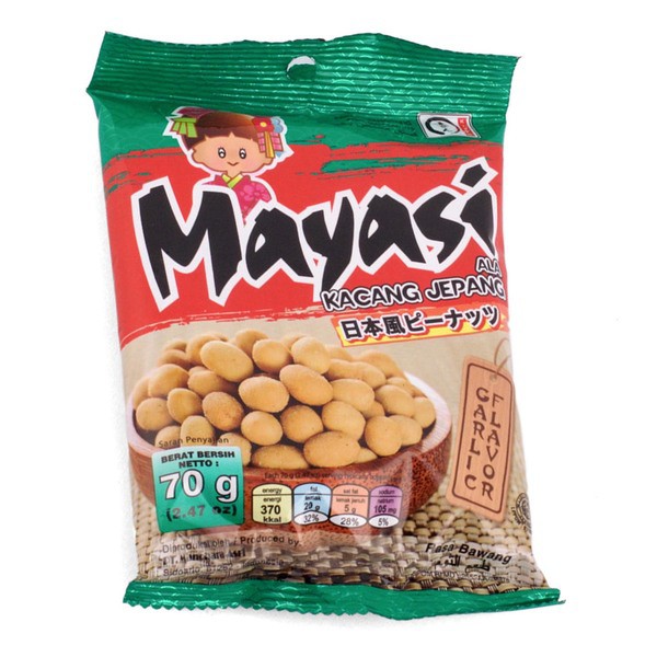 

MAYASI Roasted Peanut Garlic 70gr - Kacang Ala Jepang Rasa Bawang