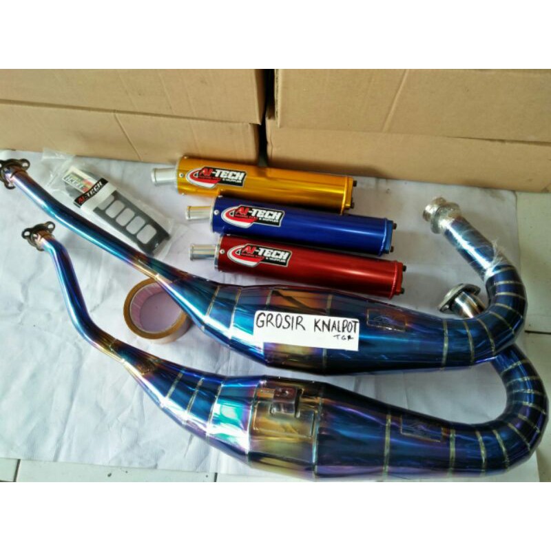 Knalpot Aitech Ai tech Original Blue bluemoon Ninja R Rr Ss model cobra & non cobra silincer warna
