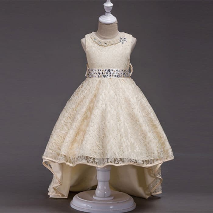 New    Dress Brukat Anak 5 - 10 Tahun Gaun Pesta Ivory Import . WB-141419