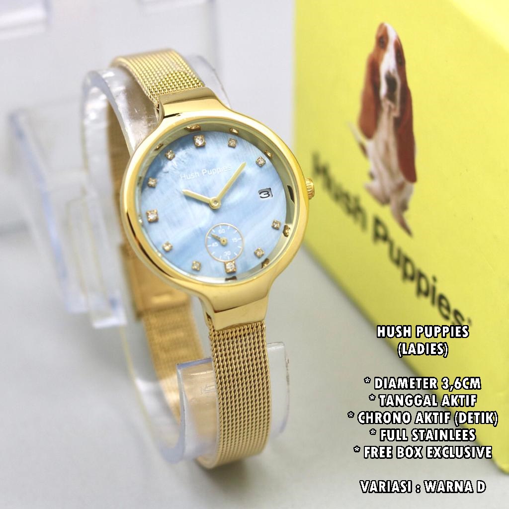 (FREE BOX) JAM TANGAN WANITA FASHION RANTAI PASIR BODY BULAT TANGGAL &amp; CHRONO AKTIF