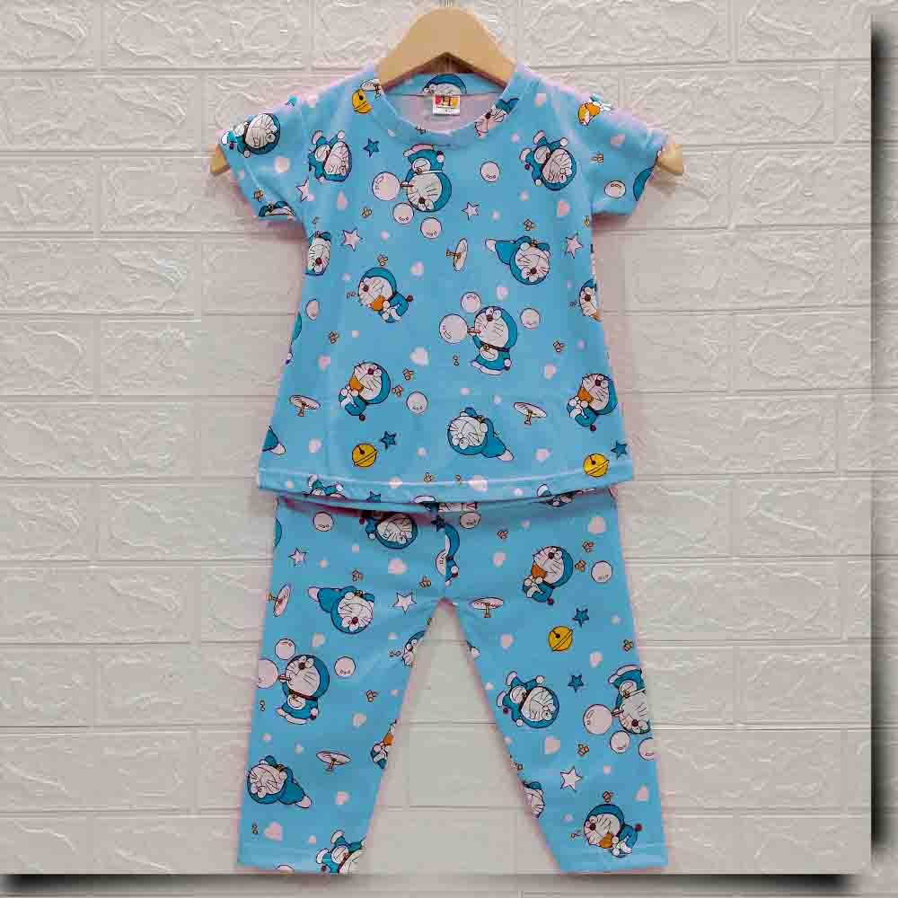 MKids88 - Baju Setelan CP KAOS Anak Perempuan Doraemon