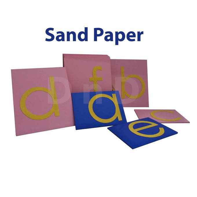 Mainan Edukasi Anak - Montessori Sandpaper Kayu Huruf Kecil Abjad