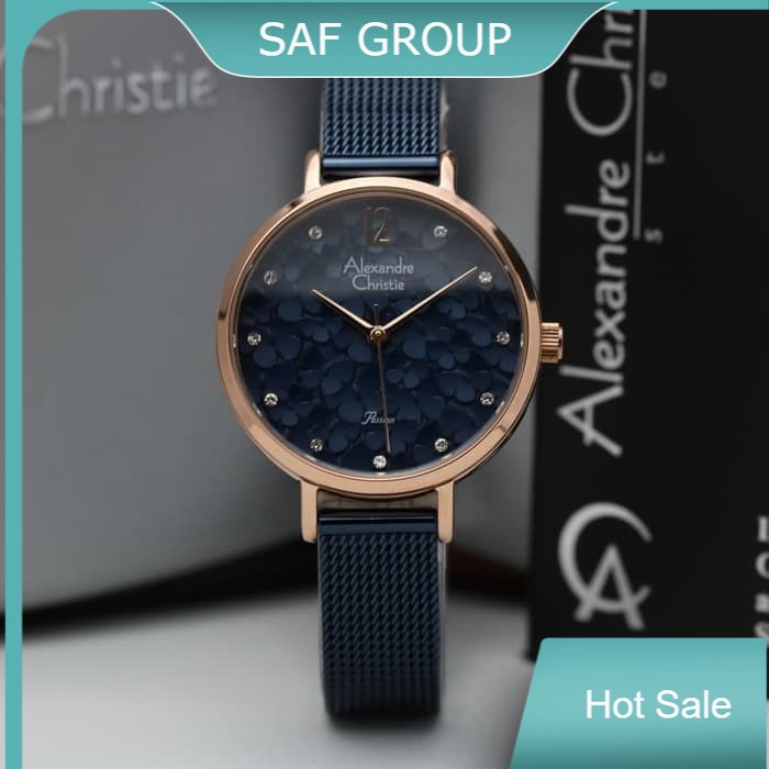 JAM TANGAN WANITA ALEXANDRE CHRISTIE AC 2728 / AC2728 ROSEGOLD BLUE ORIGINAL by plp