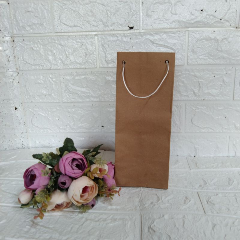 paperbag ukuran 10x10x25/My bottle/souvernir Botol coklat