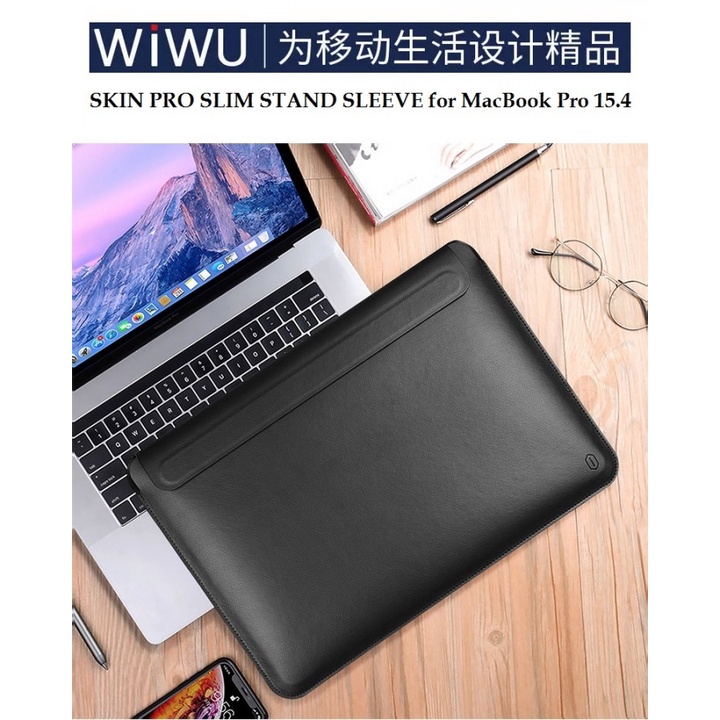 48 WIWU SKIN PRO Slim Stand Sleeve MacBook Pro 15.4 - Sarung dengan Stand