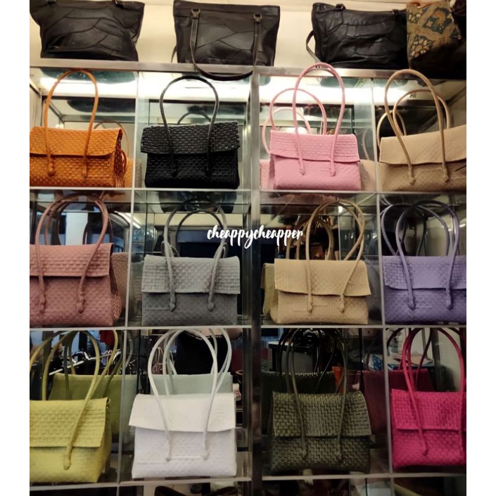 (COD) Kristal Bag Tutup Magnet Premium | Jali Bag Premium | Tas Wanita Anyaman Plastik Premium dan S
