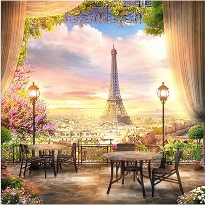 DIY Full Drill Diamond Painting - 5D Eifel View Stitch Kit