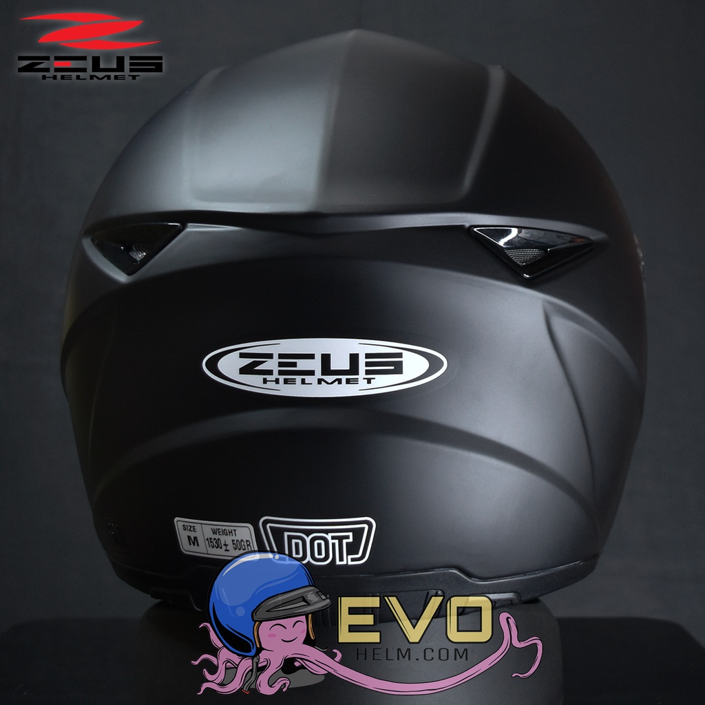 HELM ZEUS FULL FACE HELM ZEUS FULL FACE Helm Zeus 811 Blackdoff Original Helm Zeus Full Face Solid 811 Matt Black - FREE SMOKE VISOR ZEUS ORIGINAL ( ONGKIR 2KG )