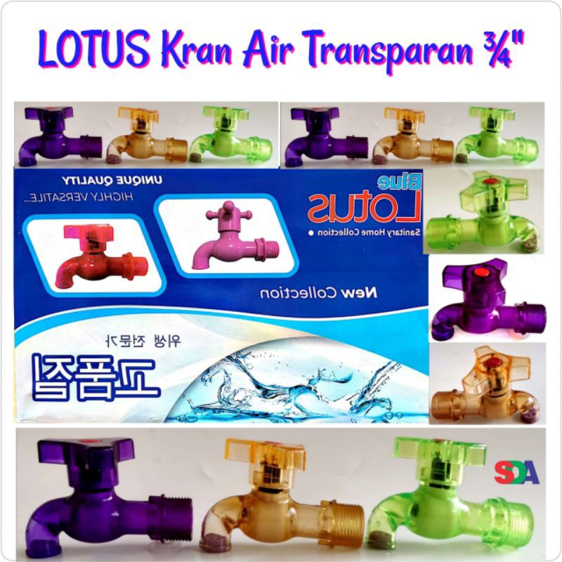 Lotus Kran Air Transparan Transparant Bening Kran Plastik