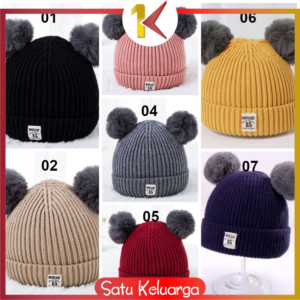 SK-P16 P23-30 Topi Kupluk Bayi Pompom Topi Anak Bucket Rajut Topi Korea Bunny Hat / Pilot / Unicorn-Part 01