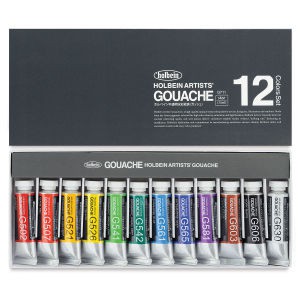 Holbein Artists' Gouache Set - Set of 12, 15 ml tubes