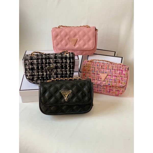 TAS RANSEL MINI /TAS SELEMPANG WANITA | TAS gs120 | TAS SELEMPANG GUES /TAS SELEMPANG TWEED RANTAI W