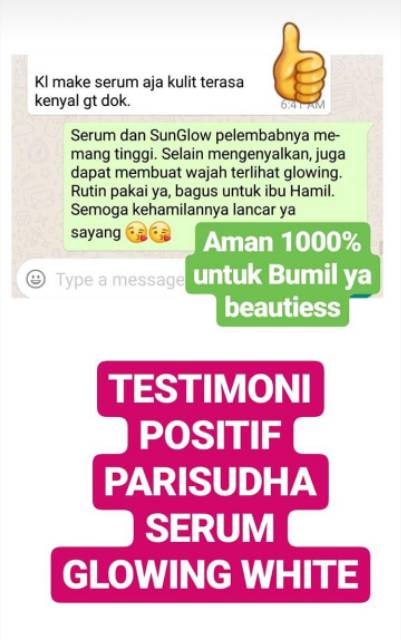 Glowing white serum Parisudha untuk kulit normal BPOM