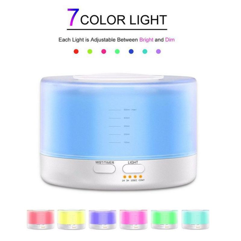 Air Humidifier Diffuser Aromaterapi Oil 500ml Remote Disfuser 7 LED Taffware Aromatherapy Ultrasonic