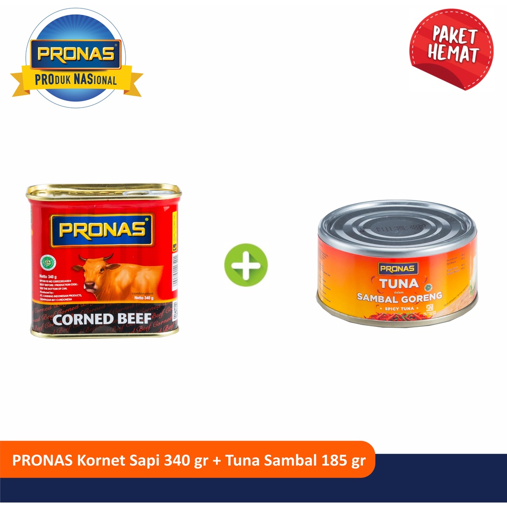 PRONAS Paket Exclusive Kornet Sapi 340g &amp; Tuna Pedas 185g Bundling 2 pcs