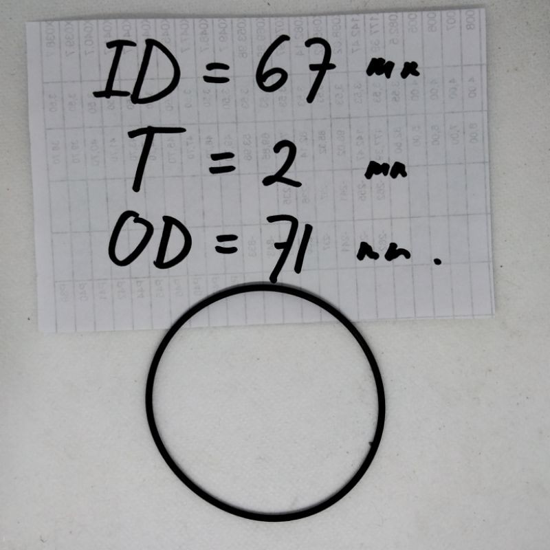 

ORING SEAL 2 X 67 X 71 mm nbr rubber 70