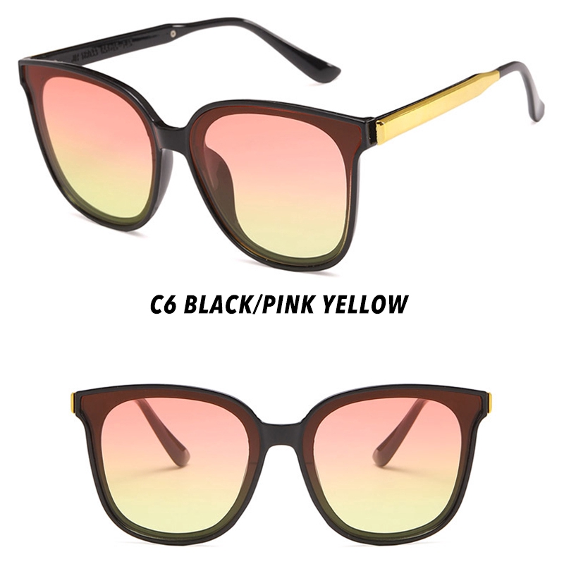 (YUZHU) Bayar di Tempat Korean Fashion Mata Kucing Wanita Kacamata Hitam Candy Color Sunglasses