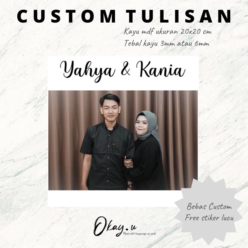 Poster Kayu Tulisan ( custom )