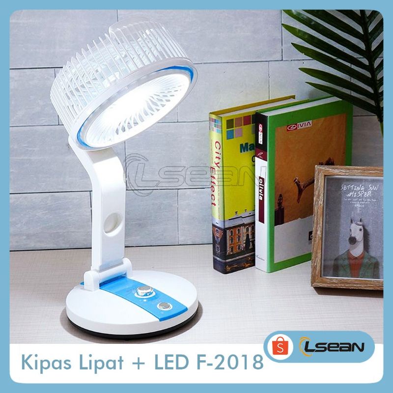 KIPAS LIPAT + LAMPU BELAJAR LED RECHARGEABLE