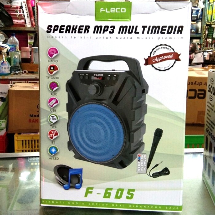 SPEAKER BLUETOOTH WIRELESS FLECO F-605 FREE MIC