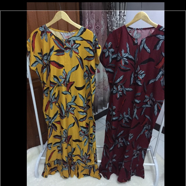 Daster long ruffle