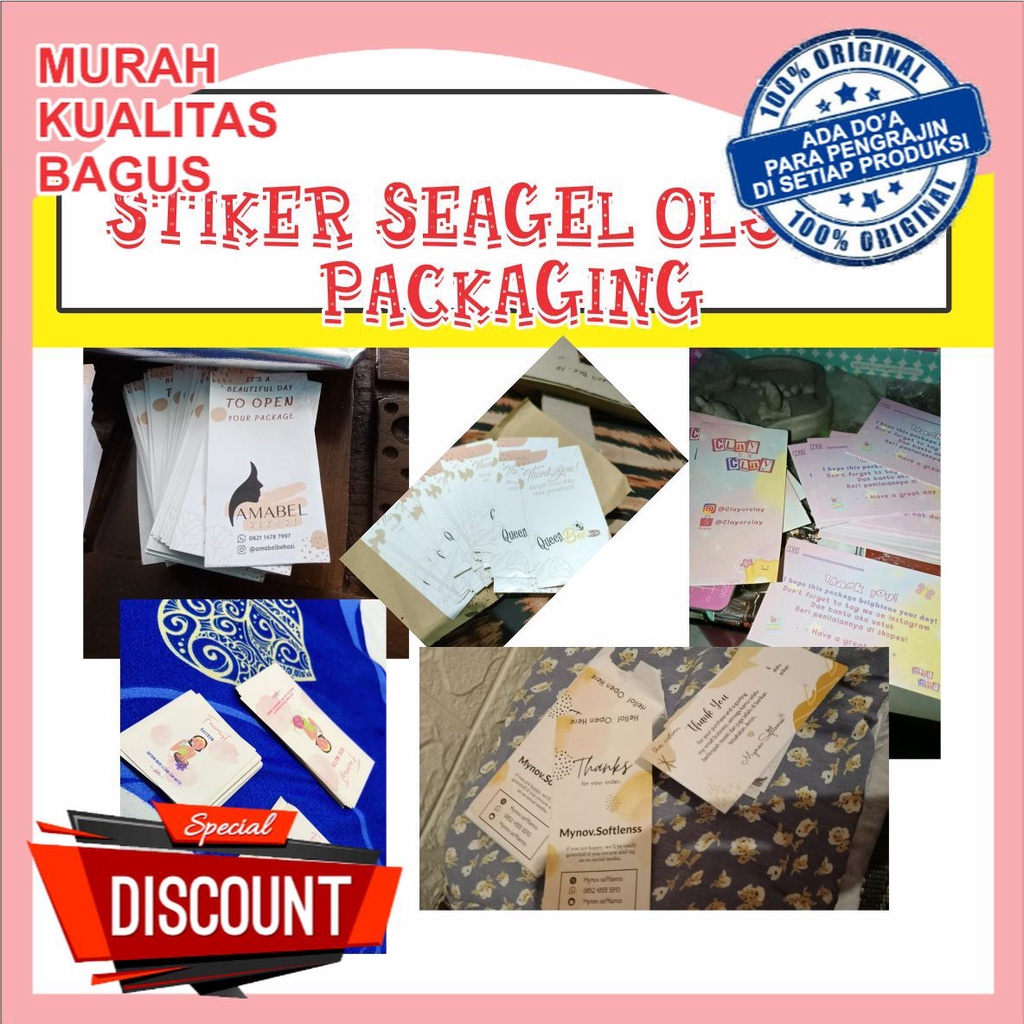 

GRATIS DESAIN Stiker seagel olshop packaging cromo custom gratis desain min order 100