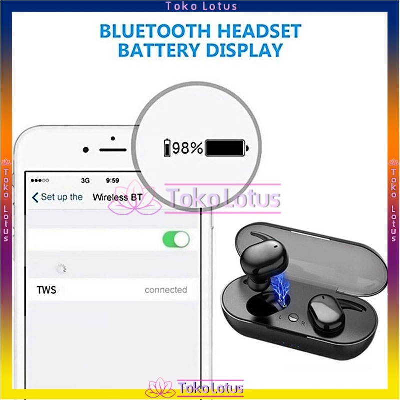 TWS Y30 Headset Bluetooth wireless Stereo BASS smart control tws4 earphone sport with mic [BISA BAYAR DITEMPAT]