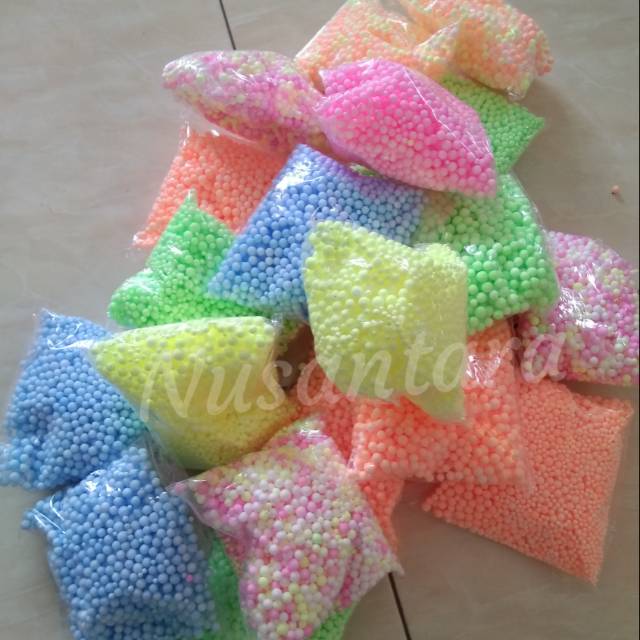 Gabus sterofoam butiran/Gabus suvenir/ Gabus Styrofoam warna warni untuk suvenir pesta prakarya7