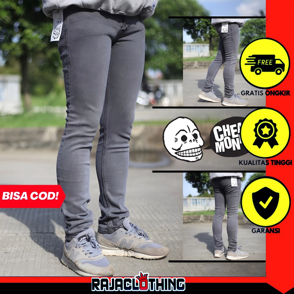 RCL - Celana Panjang Abu Grey Jeans Cheap Monday Pensil Strecth Slimfit Skinny Pria Cheap Monday S.M.L.XL 27 s/d 34 27 s/d 34