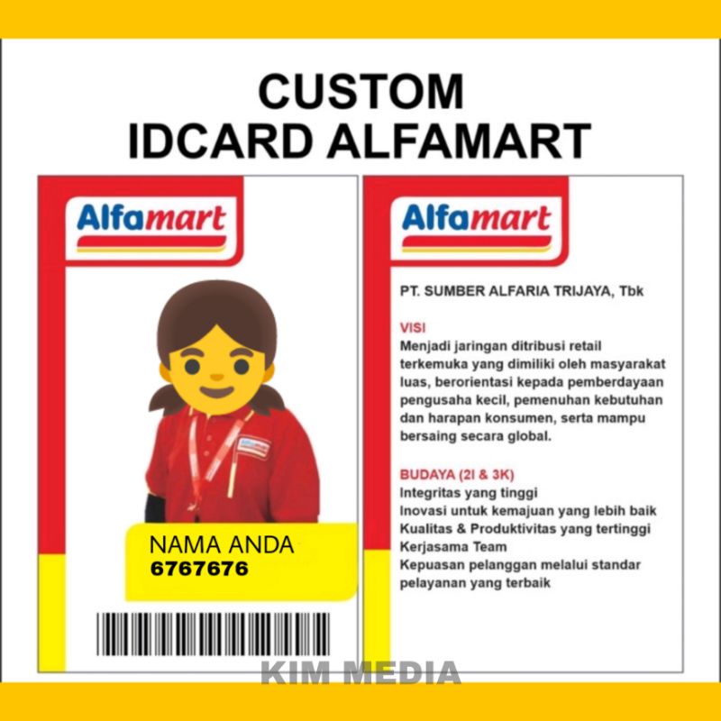 

Cetak Id card Indomaret Alfamart | Kartu nama Indomaret Alfamart